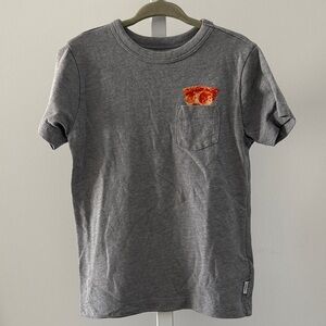 CREWCUTS gray pizza graphic short sleeve tee size XXS (2-3)